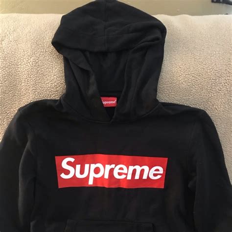 authentic supreme hoodie black.